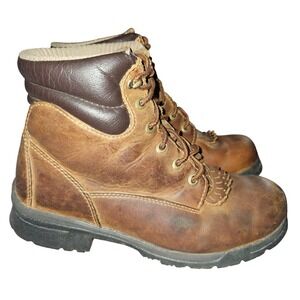 Timberland PRO Leather Work Boots‎ Brown Lace Up Ankle Boots Women's Size 8M